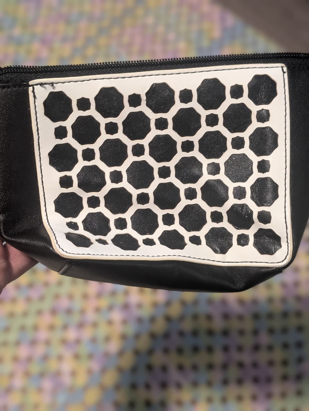 Vera Bradley Black and White Geometric Cosmetic Pouch